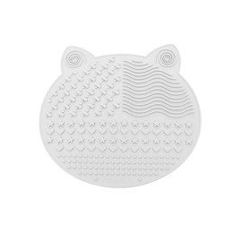 [2-Pack] Makeup Brush Cleaning Mat, Cute Cat Ear Design Silicone Portable Brush Cleaner Pad Washing Tools with Suction Cups [US Patent Registered] (Black+White)