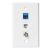 Coax Ethernet Phone Wall Plate - 1 Port Cat6 RJ45