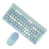 Wireless Keyboard and Mouse Retro Colorful Round Keycap 86 Keys