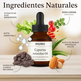 Aceite de Cyperus rotundus, Cyperus, aceite natural 100% puro para reducir el crecimiento del vello corporal (2 PAQUETES)