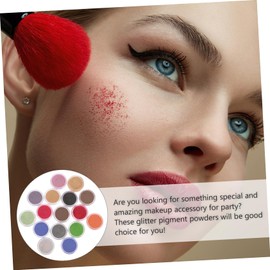 Tofficu Decorative Glitter Powder 16 Colors for Face Shadow Eyeshadow Nail Art Skin-Friendly for DIY Crafts Parties