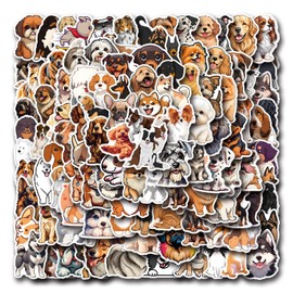 Mixed Dog Water Bottle Stickers,110 PCS Mix Animals Stickers Pack for Laptop Phone Skateboard Bicycle Suitcase Luggage Car Guitar,Waterproof Aesthetic Vinyl Stickers Gifts for Teens Children Girls
