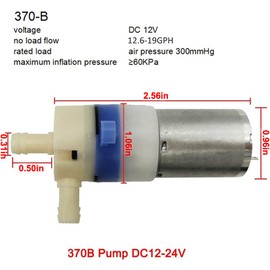 BRINGSMART Mini bomba de agua de grado alimenticio de 12 V 19 GPH Bomba de diafragma de bajo ruido, función autocebante, tubo de grado alimenticio, transferencia de agua dulce, bomba de corriente