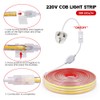 HEGEHE 220V COB Strip Light with Self-Adhsive Tape, Cut to