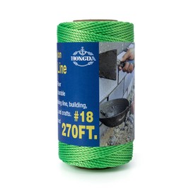 HONGDA Twisted Nylon String, #18 x 270FT Mason Line String, Nylon Twine for Masonry Job, Trot Line, Decoy Line, Net Making and Mending, Workshop, Crafts, Gardening