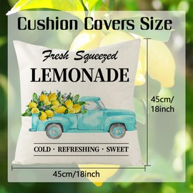 4PCS Lemon Fruit Cushion Cover, Farmhouse Truck Outdoor Decorative Linen Throw Pillow Cover, Double Sided Printing 45x45cm Cushion Covers for Sofa Couch Bed Home Garden Outdoor Decor