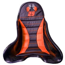 RACE KART SEAT PAD FOR KARTING FOR WING KART SEAT ORANGE/BLACK SIZE EX LARGE YOUR RACE NUMBER EMBROIDERED IN THE PAD