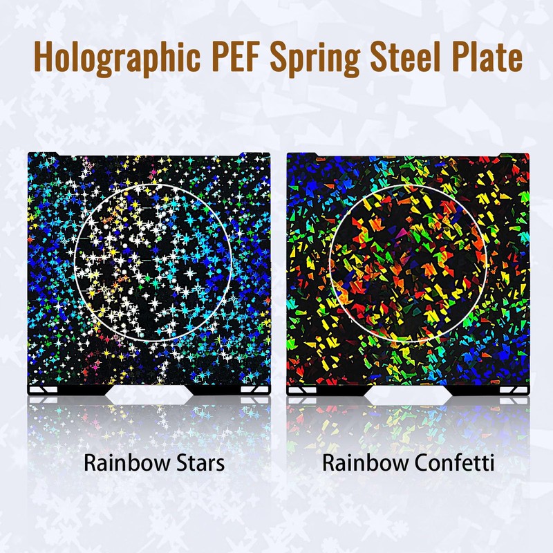 IdeaFormer-3D PEF H2S H2D Build Plate 346x355mm, Rainbow Confetti PEF+Galaxy