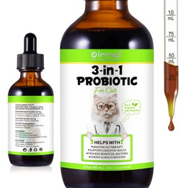 ACYAHAOCA Cat Probiotic, Probiotics for Cats, 3 in 1 Cat Probiotic Drops with Prebiotic and Enzymes, Cats Probiotics Supplement Help Digestive Support Gut Health