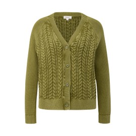 s.Oliver Women's Cable Knit Cardigan, 7774 Green