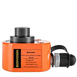 Bonvoisin 20T Hydraulic Cylinder Jack Porta Power Mini Hydraulic Ram Multi-Acting Low Profile Lifting Cylinders for Machinery Shipbuilding (Cannot Retract Automatically)