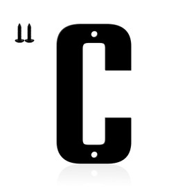 Ya_chtttwo Metal House Numbers,3" Black Metal Modern Door Garden Mailbox Apartments Outside Farm Decorative Letters House Numbers with Nail Kit Visibility Signage(Black-C)