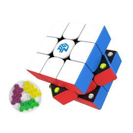 FUNNXYZ GAN 356 M, 3x3 Magnetic Speed Cube Gans 356M Magic Cube with Extra GES, Gan Cube Stickerless (ver. 2020)