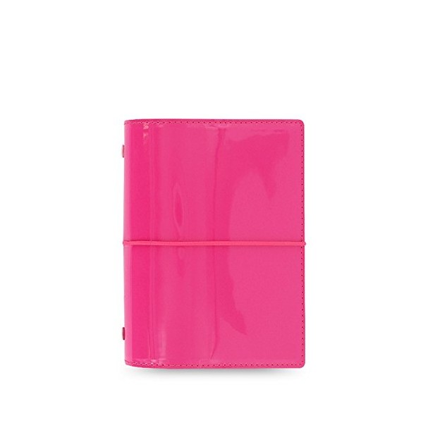Filofax Pocket Domino Patent Organiser - Hot Pink