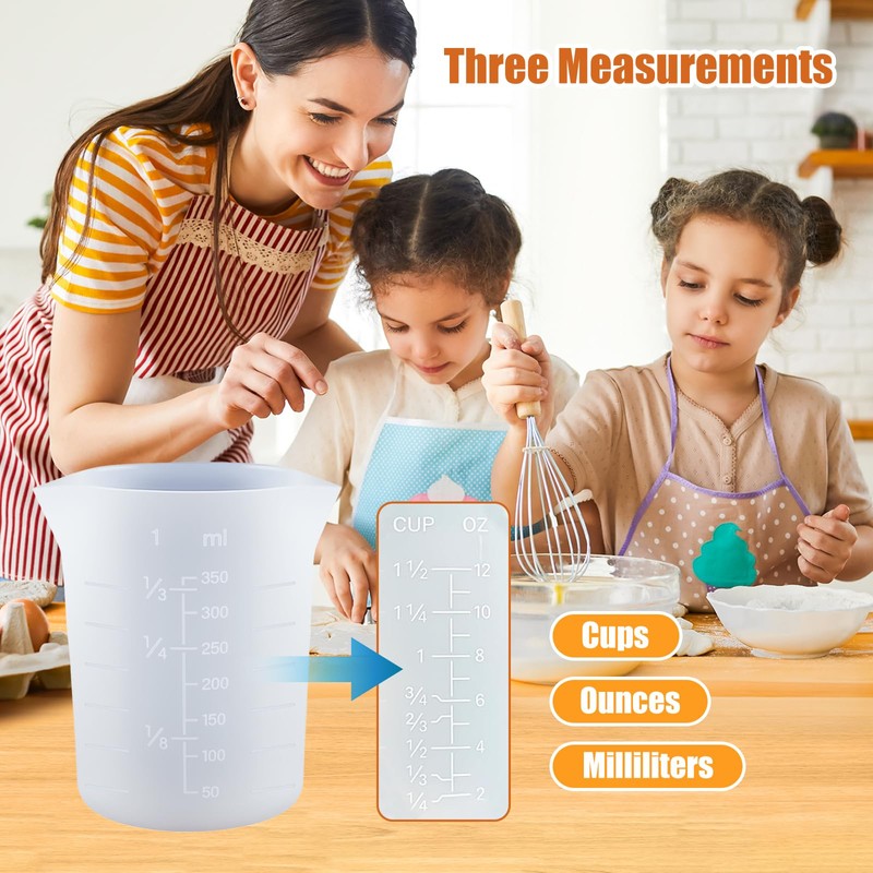 4-Piece Silicone Measuring Cup Set 350ml Silicone Chocolate Melting Cups