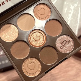 Eyeshadow Palette, Matte Shimmer Nude Eye Shadow Pallets for Women, Brown Long Lasting Shadows Palettes, Waterproof Highly Pigmented Pink Natural Look 9 Colour Eye Shadows for Makeup