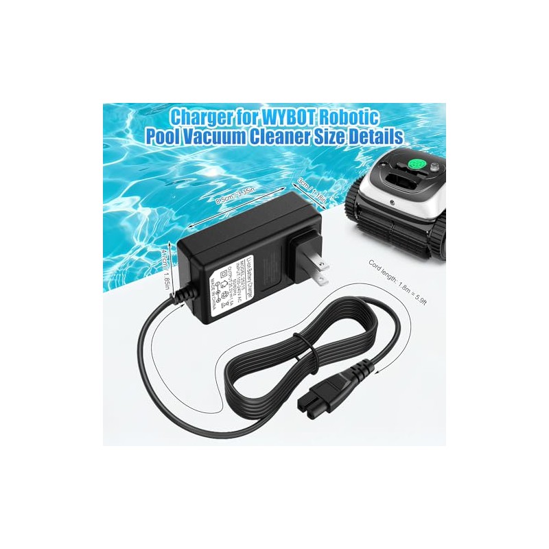 Cisain 25.2V Charger Adapter for WYBOT C1 Robotic Pool Cleaner