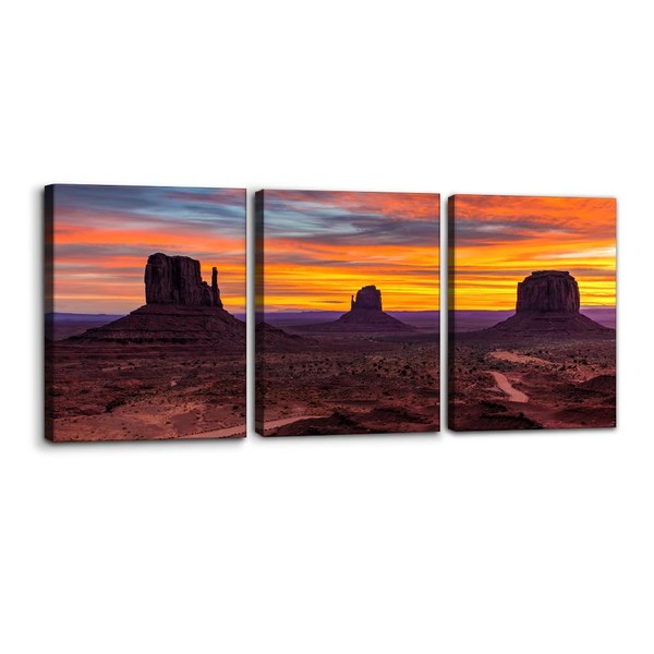 Pacimo - 3 Piece Framed Canvas Wall Art - Monument