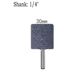 Inovsolid 6 Pcs 30 mm Cylinder Shape Grinding Stones 1/4 Inch Shank Aluminum Oxide Mounted Grinding Bits for Drill, Rotary Tools