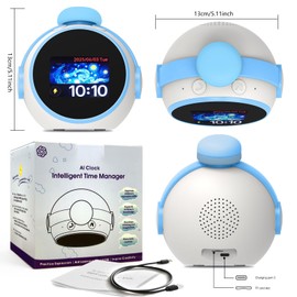 Kids Alarm Clock, Sound Machine to Wake Alarm Clock for Toddlers and Kids,Nursery Stories, 3-15 Years Bedroom, WiFi, Touch Screen