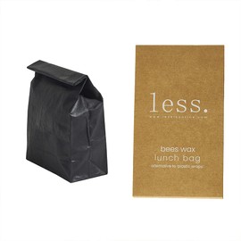 Less. Reusable Beeswax Lunch Bags, Size S (snack) Zero Waste Cotton Lunch Wrap, Plastic Free Alternative Storage Bag
