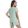 WiWi Pajamas for Women Short Sleeve Top and Shorts Sets
