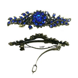 JCGY Mid Size Ornate Crystal Barrette Sparkly Crystals French Clip Clasp 5A86600-1gSap