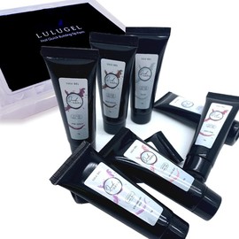 LULUGEL Polygel Quick Building Gel 15g Base Gel Color Gel Length Gel Gel Nail Scalp Nail Length (15g, 8 Colors + Chip Foam)
