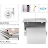 Qobobo® Toilet Roll Holder with Shelf, V2A Rustproof Stainless Steel