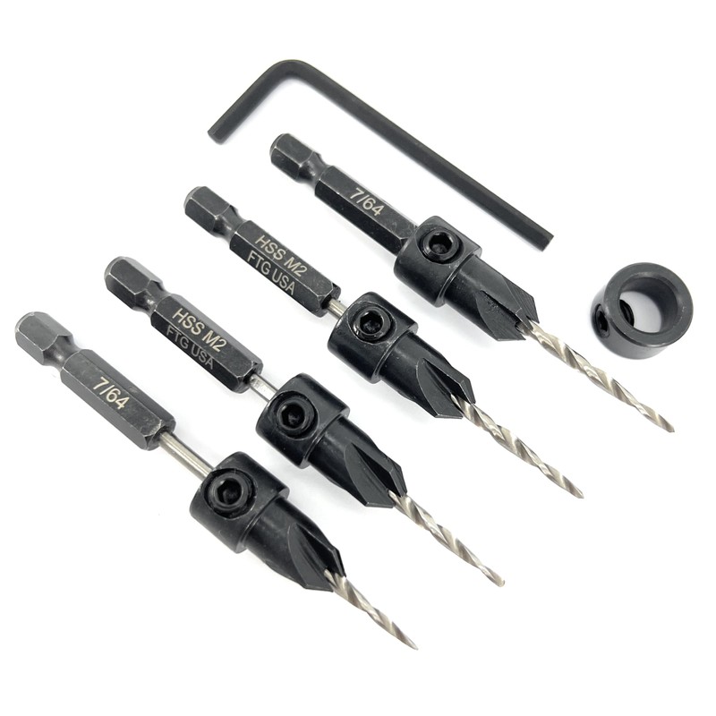 FTG USA Countersink Drill Bit Set 4 Pc #4 (7/64")