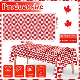 HOWAF Happy Canada Day Tablecloths, Maple Leave Table Cover for 1th of July Canadian National Day Party Decoration Supplies, Canada Flag Table Cloth