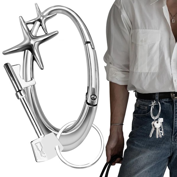 Star Carabiner Keychain Bottle Opener Keychain Cool Cute Key Ring