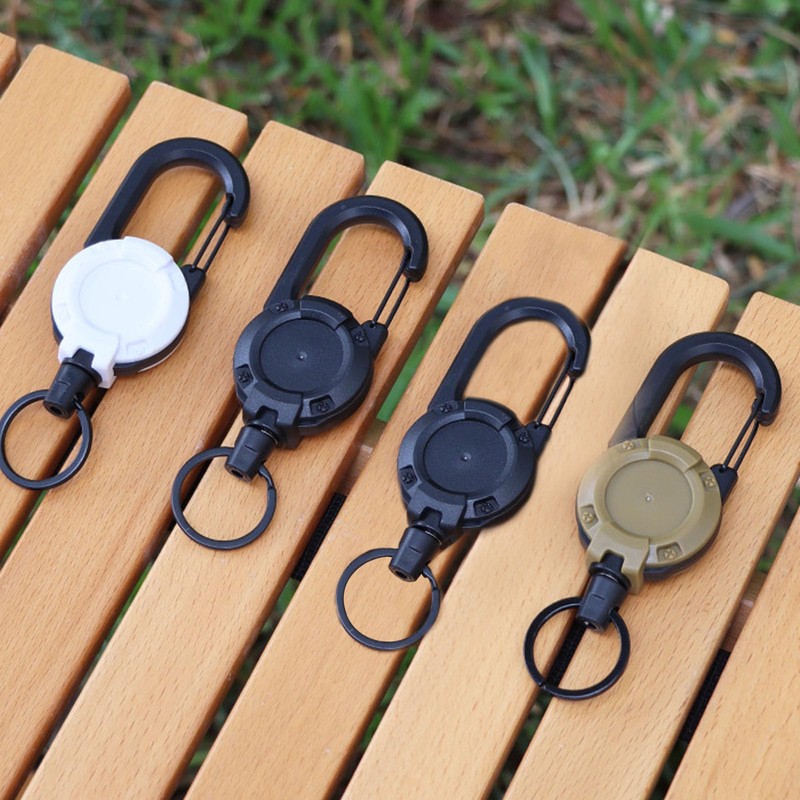 3 Pack Heavy Duty Retractable Keychain Retractable Lanyard with 60cm