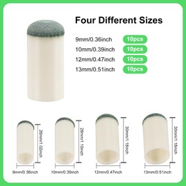 XIHIRCD 40pcs Slip On Pool Cue Tips, 4 Sizes Pool Stick Tips No Glue or Tool Required Billiard Cue Tips Replacement 9mm, 10mm, 12mm, 13mm Billiard Stick Tips for Snooker and Pool Cues