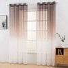 MIULEE Transparent Curtains, Colour Gradient, Voile Sheer Set of 2,