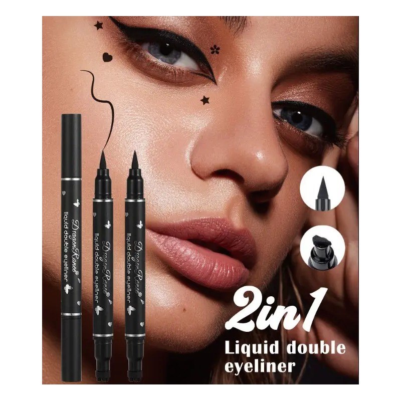 2pcs Dual Tattoo Liquid Delineador De Ojos De Larga Duración