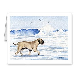 DJ Rogers Fine Art Bullmastiff at the Beach - Set of 10 Note Cards With Envelopes