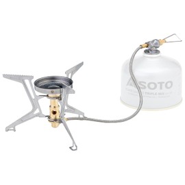 SOTO SOD-331 SOD-331 Single Burner, Equipped with Micro Regulator (High Heat and Wind Resistant), Comfortable with High Heat Consumption (Fuel Saving), Compact Storage (Lightweight), Separated Type, Micro Regulator Stove, FUSION Trek, Silver