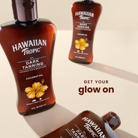 Hawaiian Tropic Dark Tanning Oil, 8Fl Oz | Moisturizing Body Oil with Cocoa Butter, Tan Enhancer, 8Fl Oz each Twin Pack
