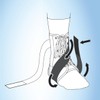 Bodyassist Sports Lock Lace-Up Ankle Guard, White Medium
