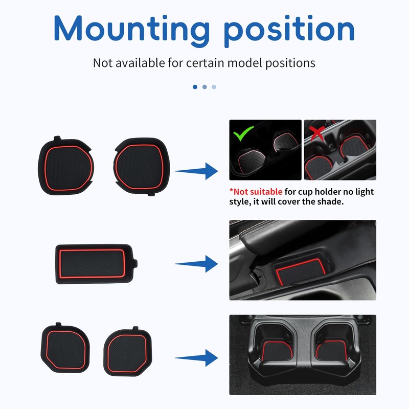 Auovo Auto Cup Holder Inserts Coaster Fit for 2020-2026 Wrangler