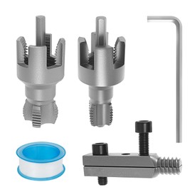 Herramienta de roscado de tubería interna y externa, herramienta de corte de rosca de tubería, 1/2 pulgada (DN15) 3/4 pulgadas (DN20) herramientas de reroscado de tamaño con extractor de tornillo