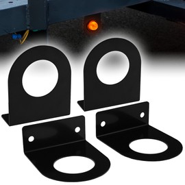 ONLINE LED STORE True Mods 4pc 2" Round Marker Light Mounting Bracket [L Shaped] [3mm Powder Coated Steel] [Ultra Sturdy] [Versatile Mounting] for 2" Round Trailer Marker Lights On Truck Trailer RV
