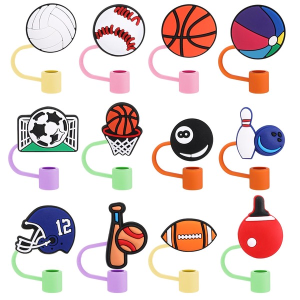 12 fundas de silicona reutilizables para popote, tapones de popote,
