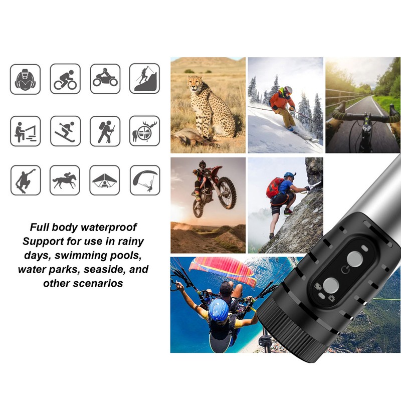 HD 1080P Bike Motorcycle Helmet Camera WiFi Flashlight Camera Anti