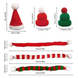 SKHAOVS 36 Pieces Mini Christmas Hats and Scarf Set Mini Santa Hat Small Christmas Hat Santa Hat Mini Hat Mini Scarf for Item Decoration DIY Party Christmas