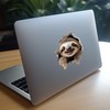Sloth Hole Decal – 3D Jungle Animal Sticker – Removable