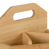 Relaxdays Bamboo Pen Holder, Rotating Desk Organiser, HBT 15 x