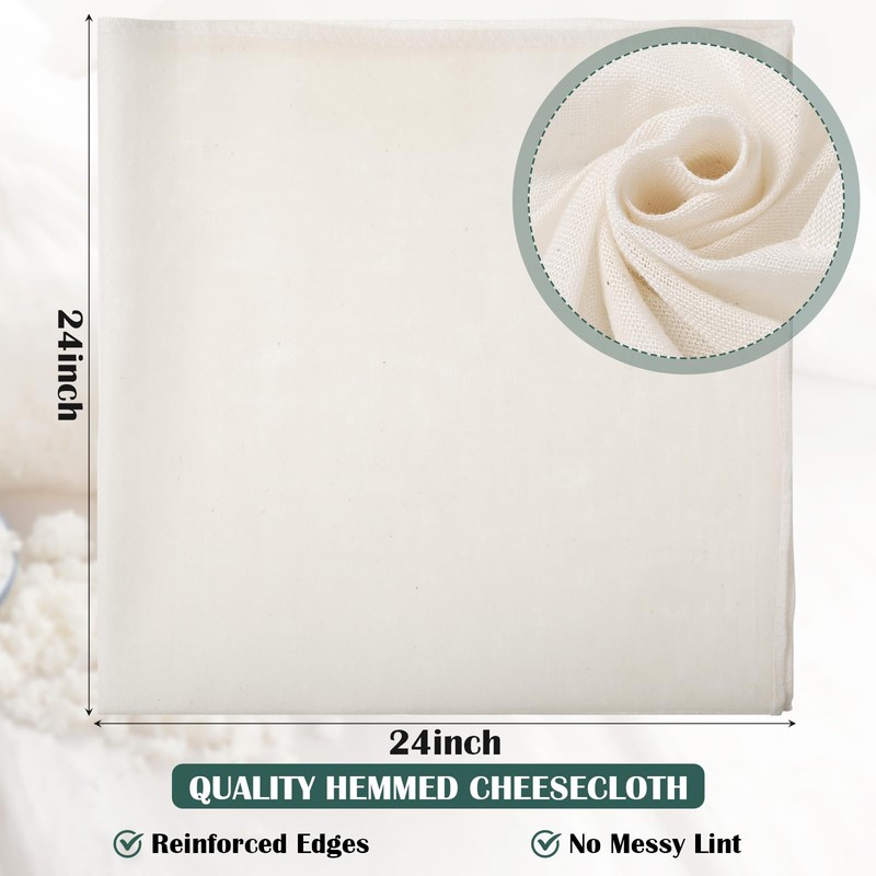 Reginary 24 Pcs 20 x 20 Inches Cheese Cloths Bulk,