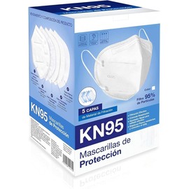 Cubrebocas KN95 - AJR - Blanco para Adultos – Protección y Comodidad Premium (500)